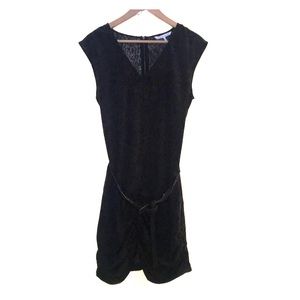 Black leopard print dress